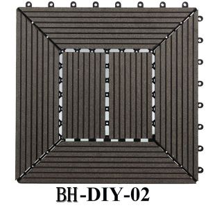 Förregling dekorativa trä plast sammansatta DIY utomhusdäck Tile